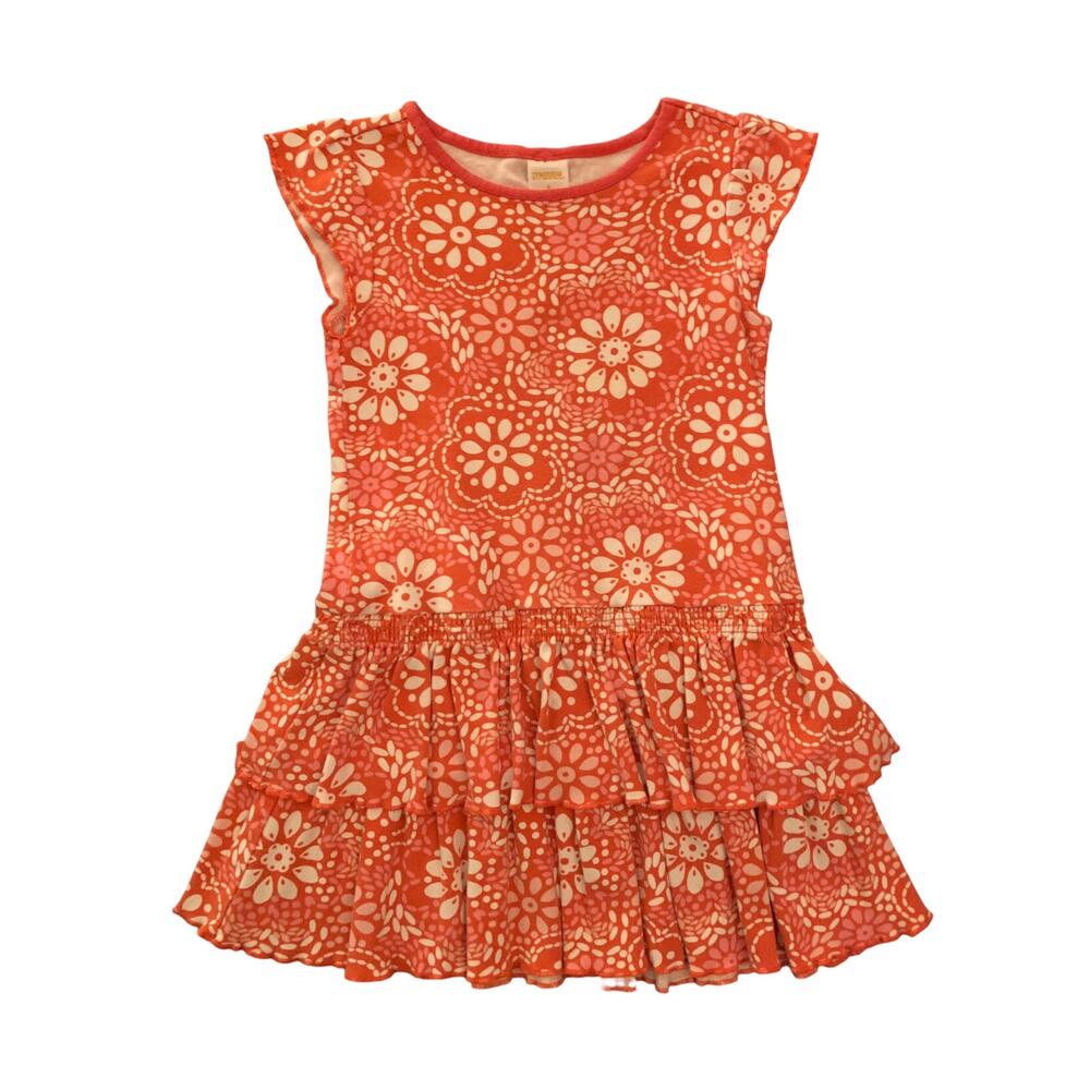 Gymboree Orange Sherbet Sleeveless Dress with 3-Tiered Ruffle Skirt. Size 5..